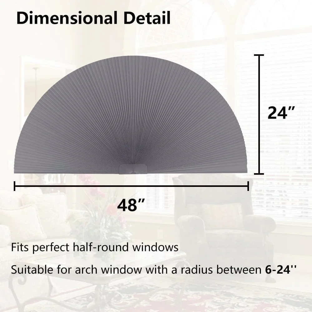 SEEYE 2-Pack Half‎ Circle Blackout Shades 24